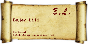 Bajer Lili névjegykártya